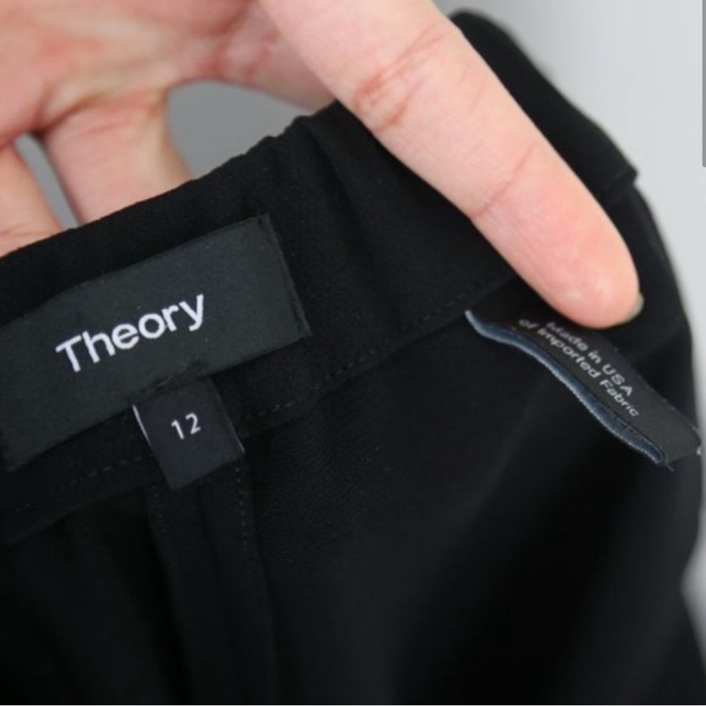 Theory Basic Black Pull-On Pant in Admiral Crepe Size 12 - Picture 4 of 6